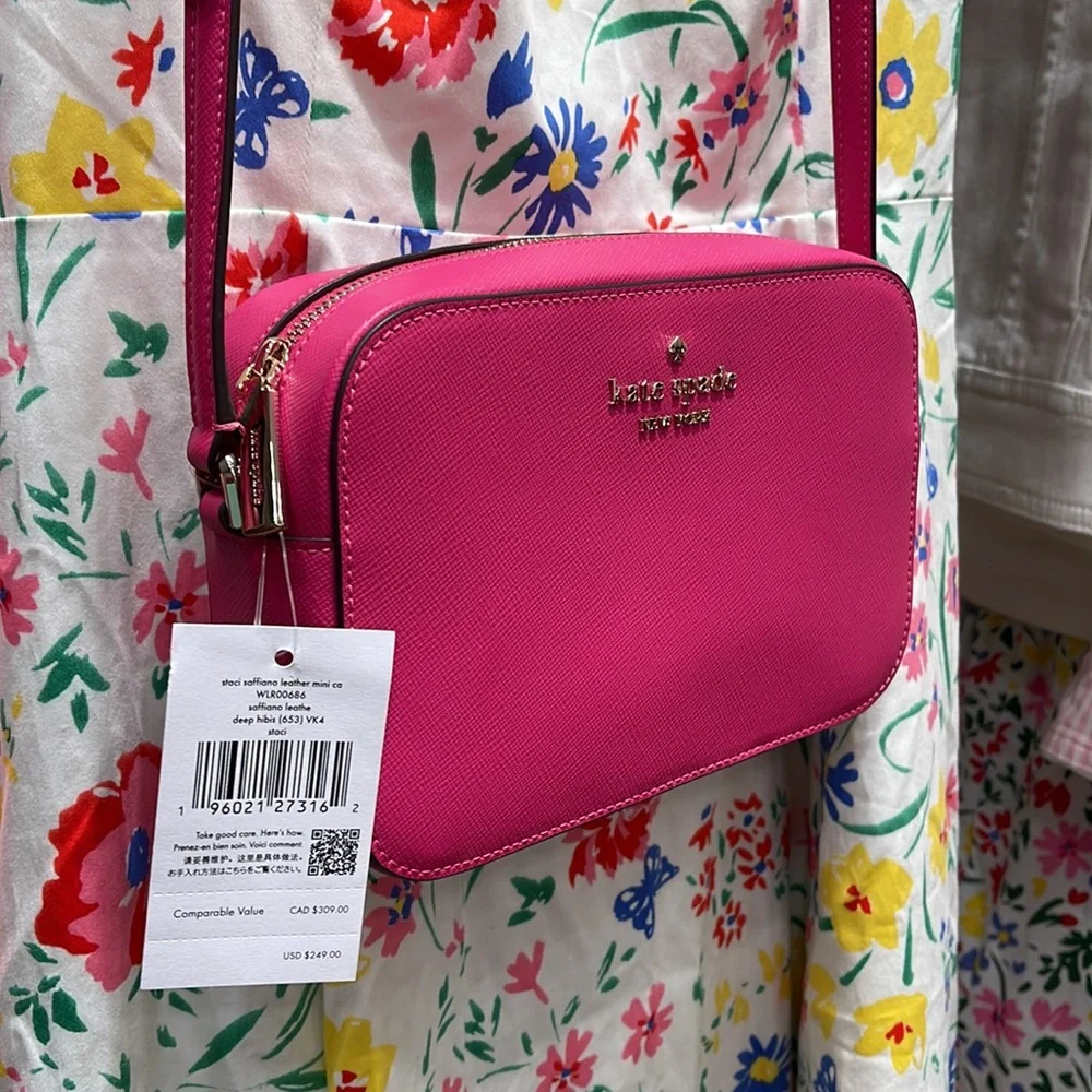 Kate Spade Staci Women’s Crossbody Mini Camera Bag 
Color: Deep Hibiscus 
NWT - Picture 9 of 16